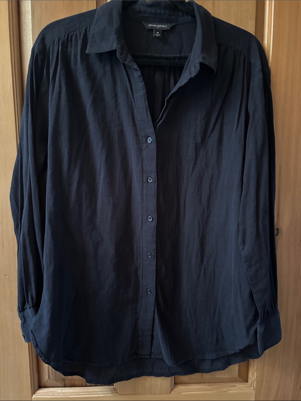 Banana Republic Black Women's Button-Down Shirt